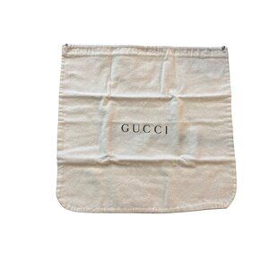Gucci Beige Drawstring Dust Bag 14.5"x14.5" For Shoes Or Handbags